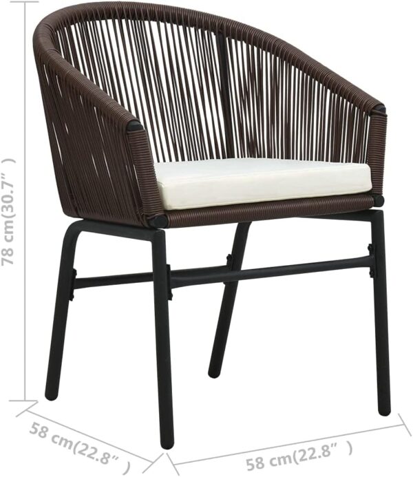 Craft Furniture,Garden Chairs,Comfortable Cushion,  Brown,PVC Rattan - Image 2