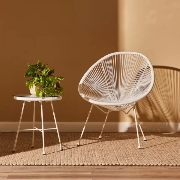 Craft Furniture Egg Outdoor Glass Top Side Table