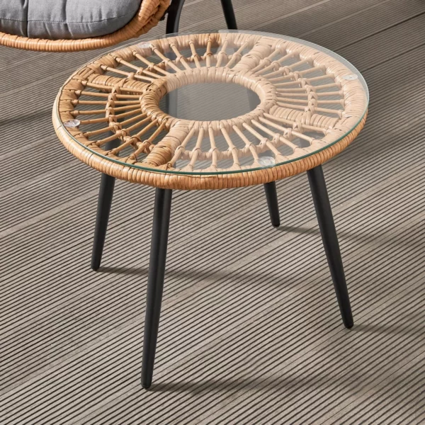 Craft furniture Dorian 2-Seater Glass Top Tea Set