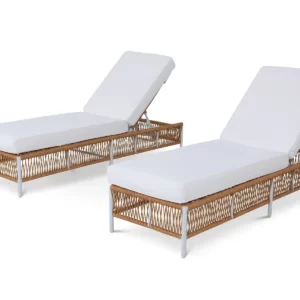 CRAFT FURNITURE OUTDOOR SWIMMING POOLSIDE LOUNGER SET OF 2