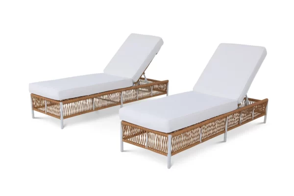 CRAFT FURNITURE OUTDOOR SWIMMING POOLSIDE LOUNGER SET OF 2