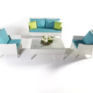 CRAFT FURNITURE OUTDOOR SOFA SET 2 SEATER , 2 SINGLE SEATER AND 1 CENTER TABLE (WHITE)