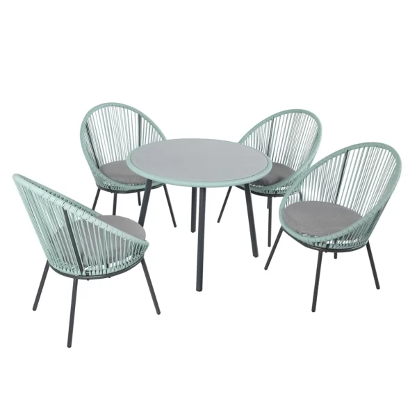 CRAFT FURNITURE OUTDOOR PATIO SEATING SET 4 CHAIRS AND 1 TABLE SET