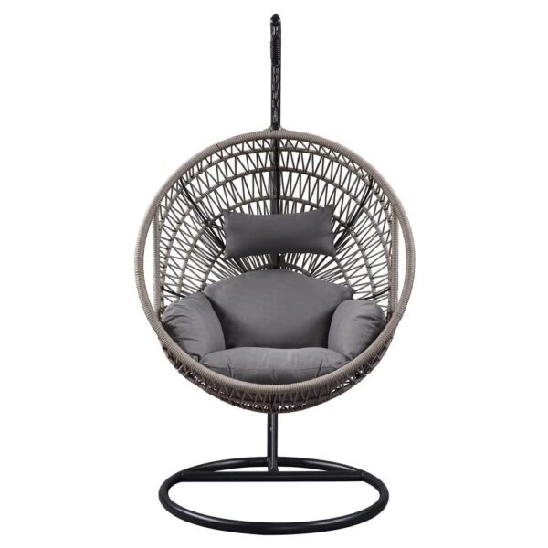 Craft Furniture COSTWAY Netted Rope Hanging Single Swing Chair for Balcony/Outdoor Swing Chair/ Swing for Home, Garden, Indoor/Balcony Hanging Chair (120 Kg Capacity, Grey