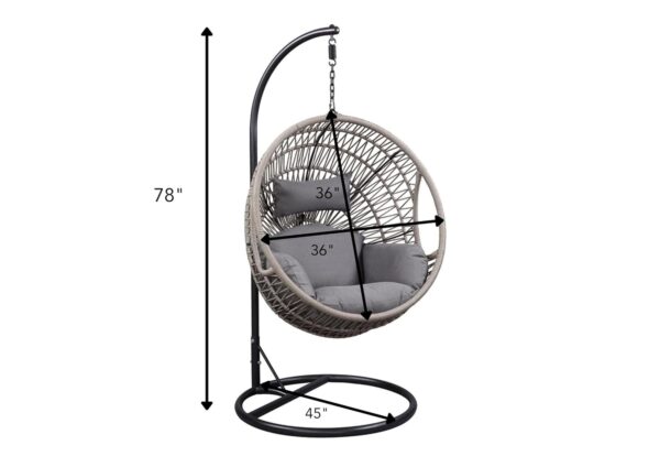 Craft Furniture COSTWAY Netted Rope Hanging Single Swing Chair for Balcony/Outdoor Swing Chair/ Swing for Home, Garden, Indoor/Balcony Hanging Chair (120 Kg Capacity, Grey