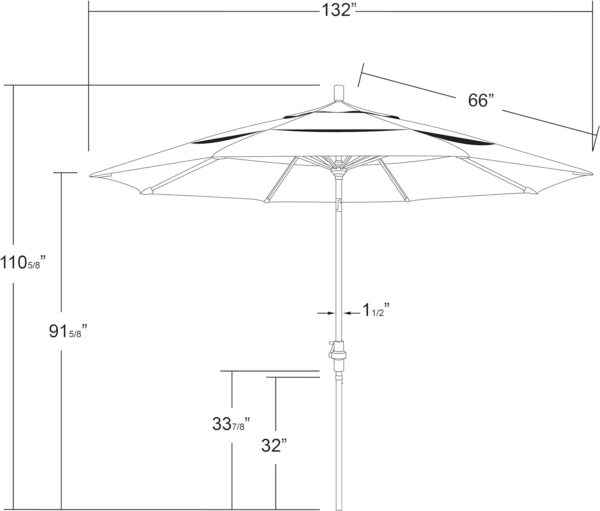 ROOF TOP Garden Centre Pole Umbrella With Stand Patio Umbrella Big Size Outdoor Beach Cafe Restaurant For Balcony Centre Pole Color (White)