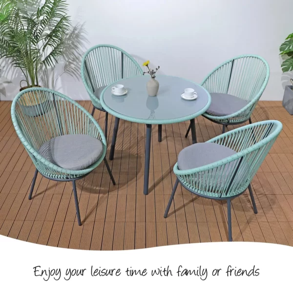 CRAFT FURNITURE OUTDOOR PATIO SEATING SET 4 CHAIRS AND 1 TABLE SET