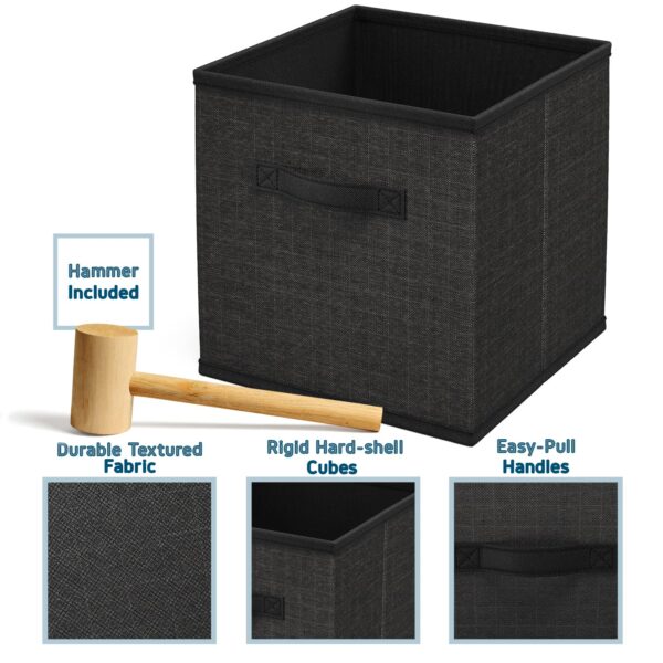 12 Cube Storage Organizer, Black Storage Cubes Organizer Shelves, Sturdy Cubbies Storage Shelves with Cube Storage Organizer Bins, DIY Cube Shelf Organizer for Bedroom, Playroom, Office, & Dorm, Black By Craft Furniture