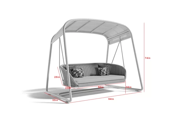 CRAFT FURNITURE DOUBLE SEATER HANGING SWING WITH STAND FOR BALCONY , GARDEN SWING