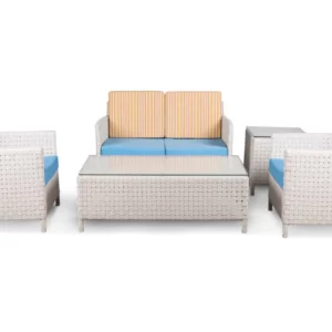 CRAFT FURNITURE OUTDOOR SOFA SET 2 SEATER , 2 SINGLE SEATER AND 1 CENTER TABLE ( WHITE)